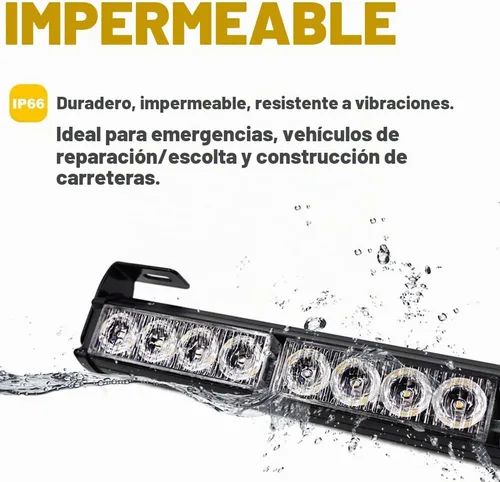 Vista 6 de Barra de luz estroboscópica de emergencia de 32 LED, aviso de tráfico, control de pantalla digital, luces de seguridad, advertencia y precaución