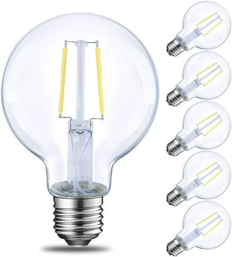Vista 10 de Energetic Lighting Edison - Bombilla LED regulable, globo G25, equivalente a 60 W, luz blanca suave de 2700 K, base norma E26, con certificación UL