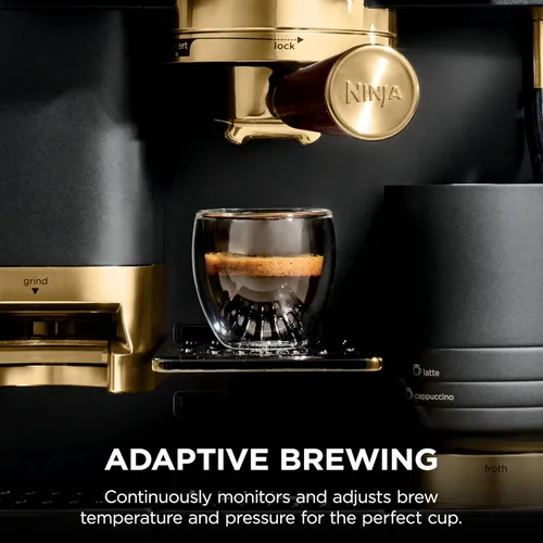 Vista 8 de Ninja Luxe™ Café Pro diseñado por David Beckham, máquina de café expreso, café por goteo, cerveza fría, agua caliente, manipulador integrado
