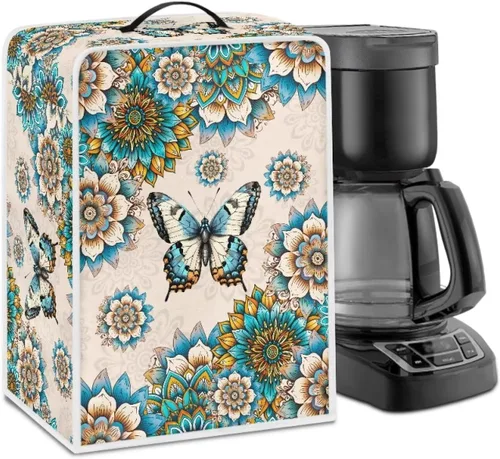 Vista 23 de Mumeson Funda para cafetera de girasol, extra grande, ligera, con asa, cubierta para máquina de café, tostadora, cubierta a prueba de polvo