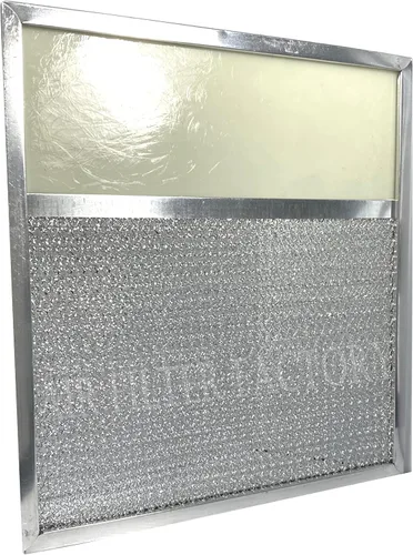 Vista 2 de Air Filter Factory Filtro de lente de luz de grasa, 11 x 12 x 3/8 pulgadas, filtro de lente de grasa de malla de aluminio, paquete de 2