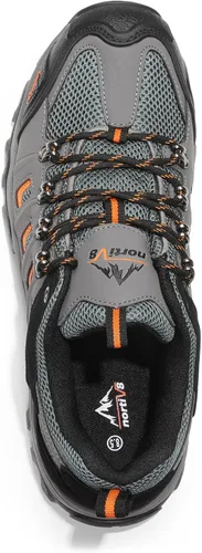 Vista 5 de NORTIV 8 Zapatos de senderismo impermeables para hombre, zapatos de senderismo de cuero para exteriores, senderismo, camping, caminata
