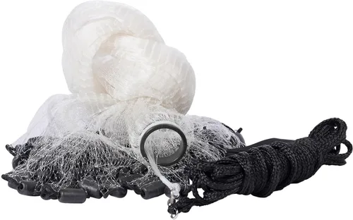 Vista 5 de BASSDASH American Saltwater Fishing Cast Net 3/8 1/4-Inch Mesh 4ft 6ft 8ft Radius, 1-Pound Per Foot, for Bait Fish with Utility Bucket Casting