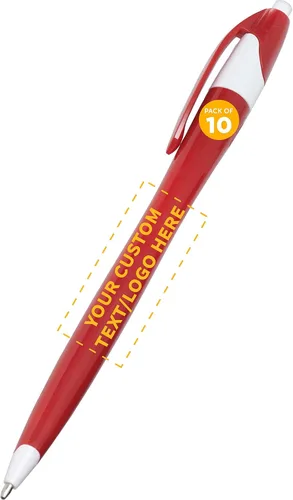 Vista 22 de DISCOUNT PROMOS Juego de 10 bolígrafos de oficina de plástico de dos tonos, paquete a granel, tinta negra, ideal para oficina, escuela, negocios