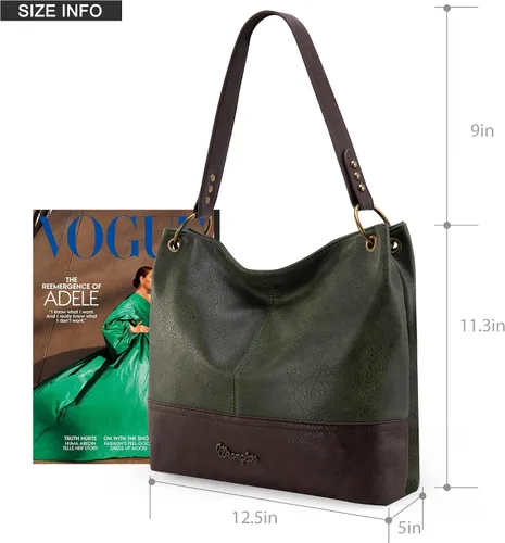 Vista 62 de Wrangler Hobo - Bolsas para mujer de cuero vegano con asa superior, bolsos de hombro y bolsos