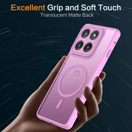 Vista 6 de Funda para Motorola Moto Edge 2025, compatible con Magsafe Rosa