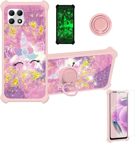 Vista 11 de jioeuinly JSF-DJS - Funda compatible con Nothing Phone 2a con protector de pantalla de vidrio templado, policarbonato duro + silicona suave, soporte