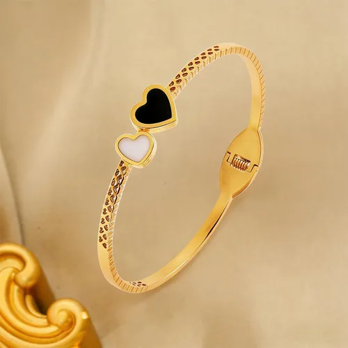 Vista 7 de Colección de Pulseras Brazalete de Acero Inoxidable 316L Chapado en Oro de 18K - 12 Diseños Únicos + Cadena de Acero de Titanio con Acento