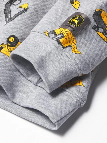 Vista 3 de John Deere Sudadera de felpa francesa para niños pequeños, Gris jaspeado