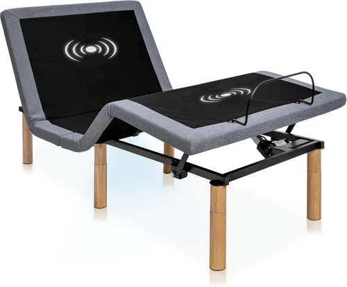 Vista 12 de Hedva Base de cama ajustable con motores de masaje, 4 puertos USB, luz LED, montaje en 5 minutos, múltiples posiciones preestablecidas para máxima