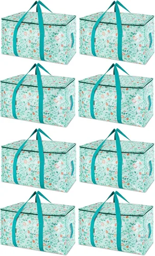 Vista 14 de BALEINE Paquete de 2 bolsas de mudanza de gran tamaño con asas reforzadas, bolsa de almacenamiento resistente para ropa, suministros de mudanza