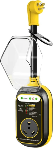 Vista 14 de EyGde Adaptador de 15 amperios a 30 Amp 110 RV con protector de sobretensión, adaptador patentado 4500J 5-15P macho a TT-30R RV enchufe RV Verde