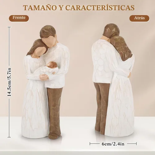 Vista 2 de Regalos para nuevos padres para parejas, regalos para nuevas madres para mujeres, una familia de tres figuras, regalo para mamá y papá por primera