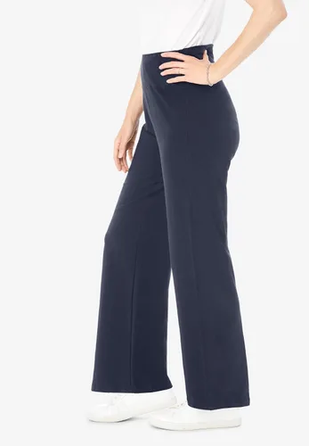 Vista 5 de Woman Within Pantalón de pierna ancha de algodón elástico para mujer, talla grande