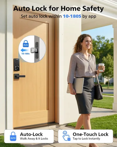 Vista 6 de Cerradura inteligente Philips, cerradura de puerta inteligente incorporada con WiFi, control remoto por aplicación, cerradura de puerta de entrada