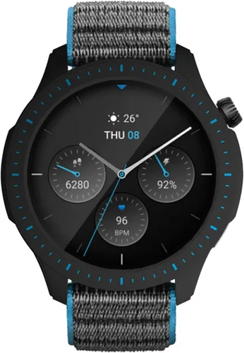 Vista 3 de Funda protectora para Amazfit GTR 4, a prueba de golpes, duradera, de policarbonato duro, accesorios para Amazfit GTR 4 Smartwatch (negro y azul)