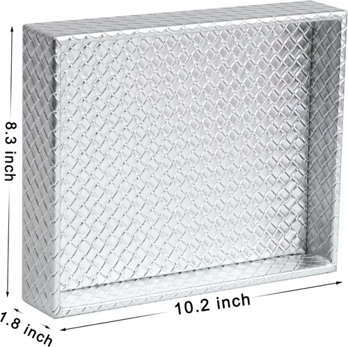 Vista 2 de Bandeja rectangular de piel sintética pequeña para servir de 10 x 8 pulgadas, moderna y elegante bandeja decorativa para mesa de café, joyería