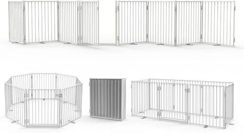 Vista 21 de No Pawblems - Puerta independiente para perros, valla plegable de 30 pulgadas de alto para interiores, extensión de puerta extra ancha para Blanco