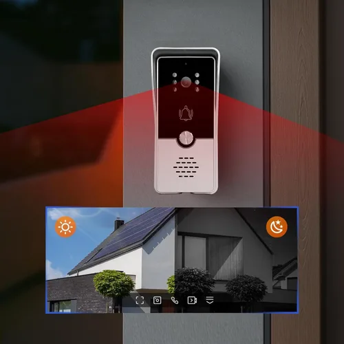 Vista 8 de Timbre de video con cable con kit de cámara y monitor, timbre de intercomunicación con cámara, sistema de intercomunicación de video de doble vía
