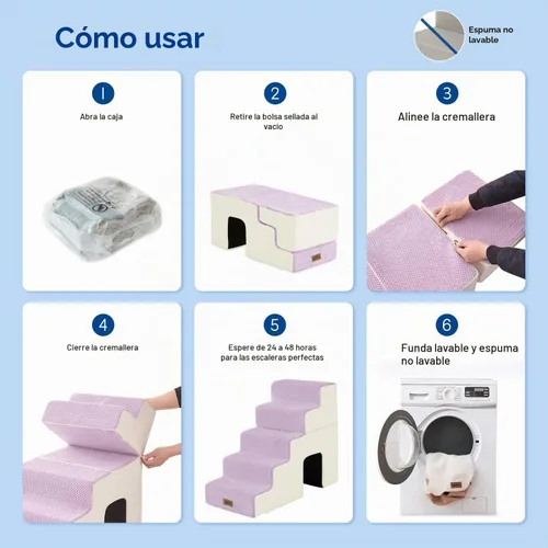 Vista 7 de ZOMISIA Escaleras para perros grandes con túnel, 24 pulgadas de alto, 5 escalones para cama alta