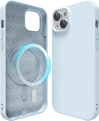 Vista 61 de oakxco Funda de silicona para iPhone 12 Pro Max, magnética, compatible con carga inalámbrica Magsafe, cubierta protectora de goma suave y delgada