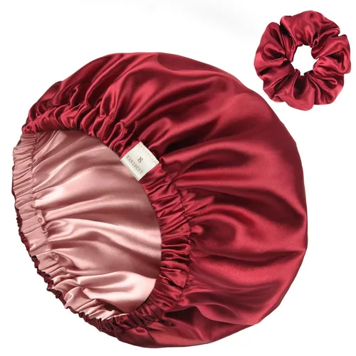 Vista 16 de YANIBEST Gorro de Satén Ajustable de Doble Capa Gorro de Cabello para Dormir, Gorros para Mujeres, Gorros para Cabello Natural Rizado, Gris Ceniza