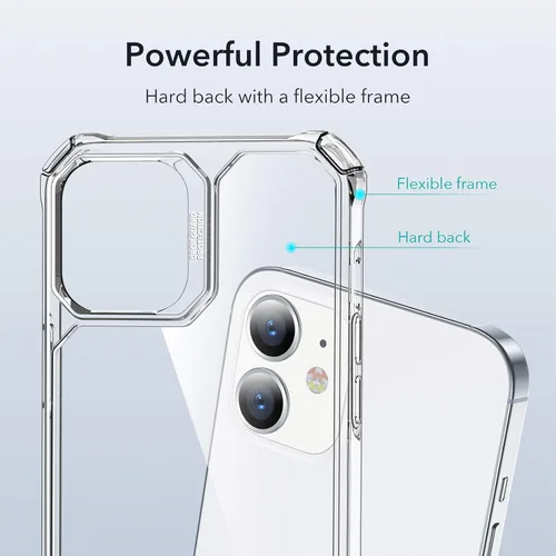 Vista 6 de ESR Funda para iPhone 12/iPhone 12 Pro, protección de grado militar, esquinas de protección de aire a prueba de golpes, parte trasera resistente al