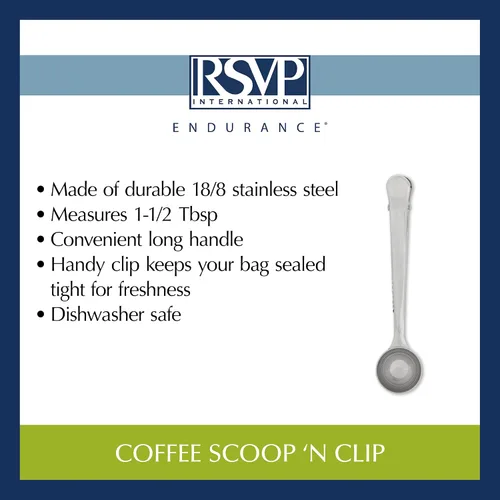 Vista 9 de RSVP International Coffee Scoop Collection, 1-1/2 cucharada, clip, acero inoxidable