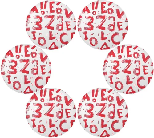 Vista 3 de Red Alphabet Numbers placemats Round Reusable placemat for Baby 15x15 in manteles redondos para mesa