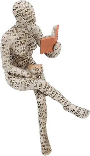 Vista 9 de Figura de mujer de lectura, innovadora estantería de pulpa de lectura para mujer, estatua de pensador para decoración de escritorio de oficina