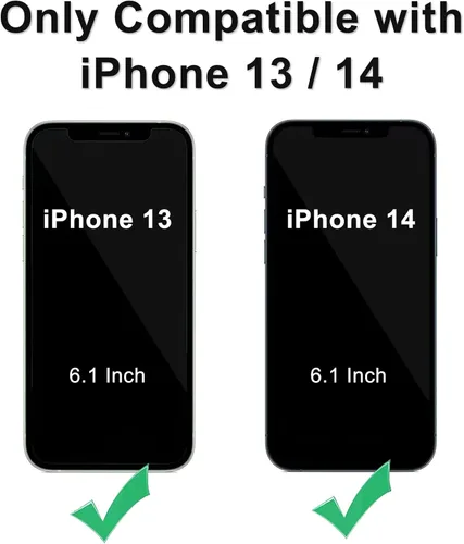 Vista 2 de DEERLAMN Funda para iPhone 13/iPhone 14 de 6.1 pulgadas con cubierta deslizante para cámara + protector de pantalla (2 paquetes), soporte de anillo