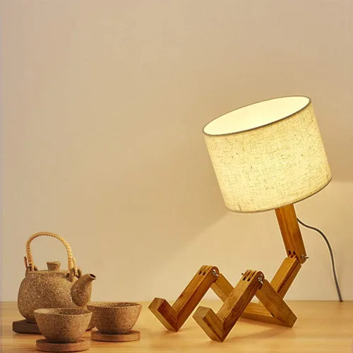 Vista 4 de TOMYEUS Lámpara de mesa Retro Lámpara de mesa Flexible Ajustable Robot Forma Lectura Lámpara de Escritorio Iluminación Dormitorio Lámparas de Mesita