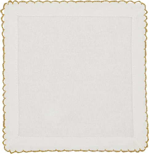 Vista 2 de SARO LIFESTYLE Servilletas de mesa con costura Whip (juego de 4), dorado, 6.0 in (1442.GL6S)