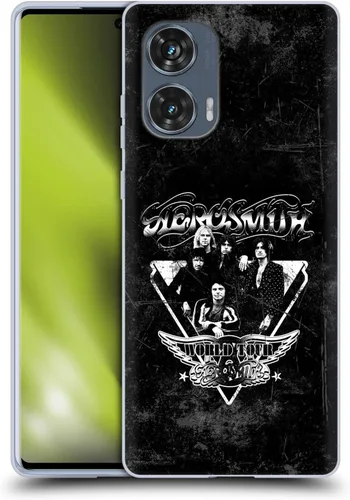 Vista 37 de Head Case Designs Officially Licensed Aerosmith 1987 Permanent Vacation Black and White Gel Case [Military Grade Protection] Compatible with Moto E7