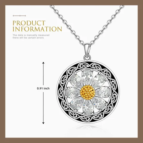 Vista 2 de Talonior Daisy Necklace Axolotl Moth Cat Raccoon Cardinal Necklaces Snowflake Four Leaf Clover Necklace Christmas Santa Claus Pendant for Women