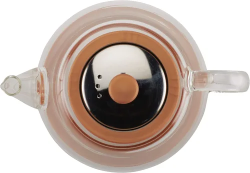 Vista 6 de BonJour Tetera de borosilicato de cobre, 1 pieza, vidrio con detalles metálicos