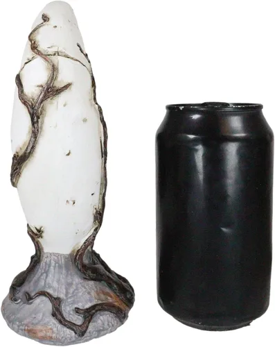Vista 6 de Ebros Gift Hora de brujas realista Halloween gato negro sentado en luna creciente calavera figura con ojos de cristal, brujas, Wicca, gatos felinos