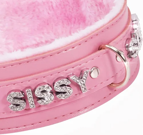 Vista 4 de paloli Pink Choker Necklace for Women Leather Collar Fluffy Punk Leash Neck Choker Gothic Cosplay Sexy Jewelries