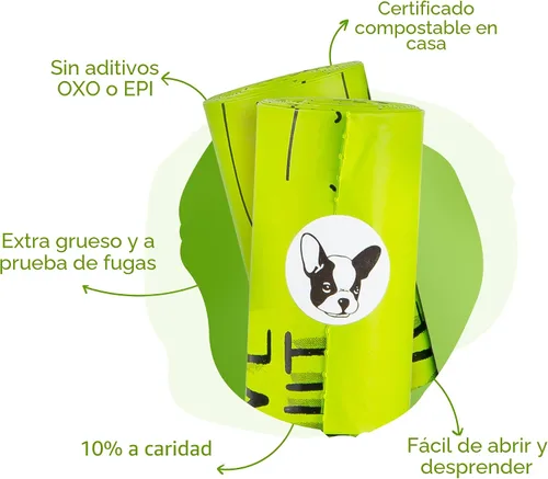 Vista 3 de Certified Home - Bolsas compostables para excrementos de perro, 120 bolsas