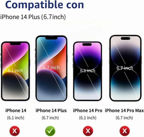 Vista 2 de ACANDYA Funda tipo cartera para iPhone 15 Plus, funda transparente para iPhone 14 Plus