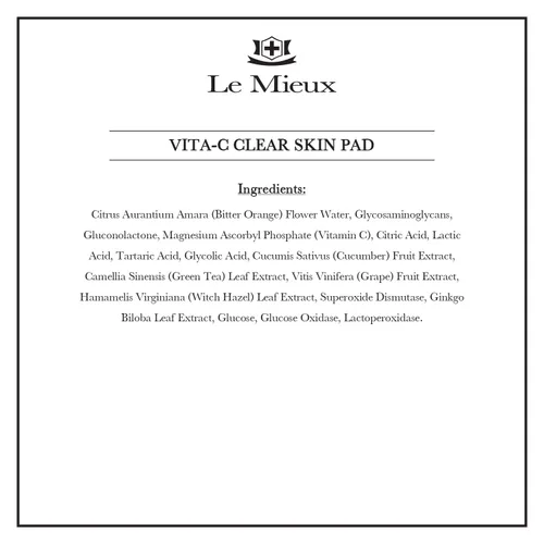 Vista 3 de Le Mieux Vita-C Clear Skin Pad - Almohadillas exfoliantes faciales de triple acción con almohadillas de ácido glicólico y vitamina C antioxidante