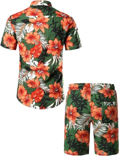 Vista 2 de Jogal - Camisa hawaiana de manga corta con botones para hombre