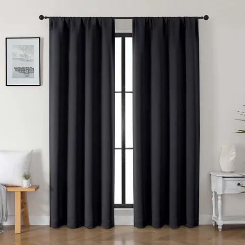 Vista 48 de Gwine Cortinas opacas para dormitorio, 54 pulgadas de largo, paneles de cortina de ventana con aislamiento térmico y reducción de ruido, cortinas