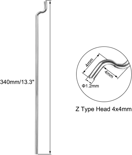 Vista 2 de uxcell Piezas de acero de 0.047 in x 13.386 in (13,3 pulgadas) para reemplazo de barras de empuje y tracción en Z (paquete de 10)