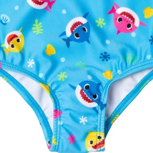 Vista 4 de Baby Shark Traje de baño cruzado de una pieza para bebés y niños pequeños