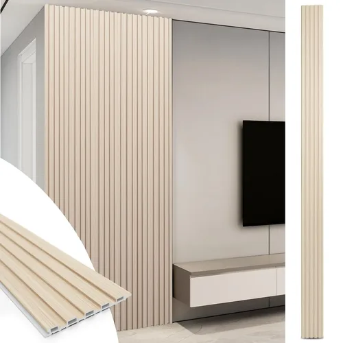 Vista 10 de Art3d WPC Paneles de Revestimiento, Paquete de 16 de 48 x 6 Pulgadas Acentos de Pared 3D para Decoración de Pared Interior, Sala de Estar, Negro
