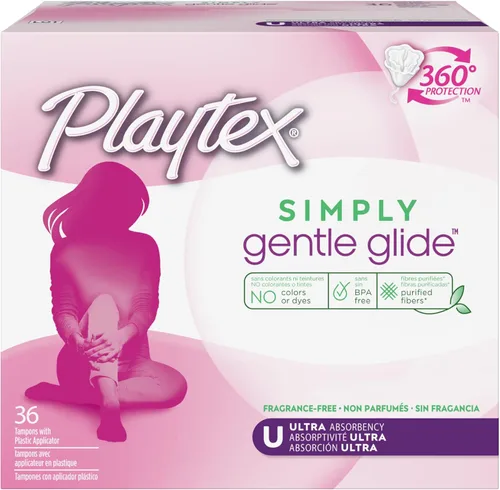 Vista 11 de Tampones Playtex Simply Gentle Glide sin perfume, superabsorción, 36 unidades (paquete de 1) (el empaque puede variar)