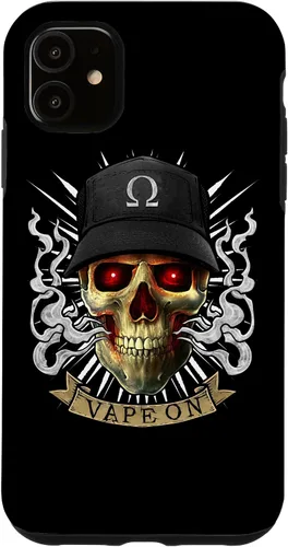 Vista 5 de iPhone 14 Vaping Skull Ilustración E-Cigarette Cloud Vape Case