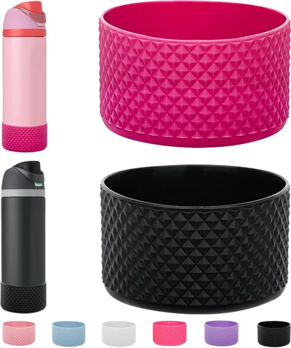 Vista 51 de WK IEASON 2 fundas de silicona para botella de agua Owala, base protectora para botella de agua Owala FreeSip Twist y Flip Flask accesorios para 3D