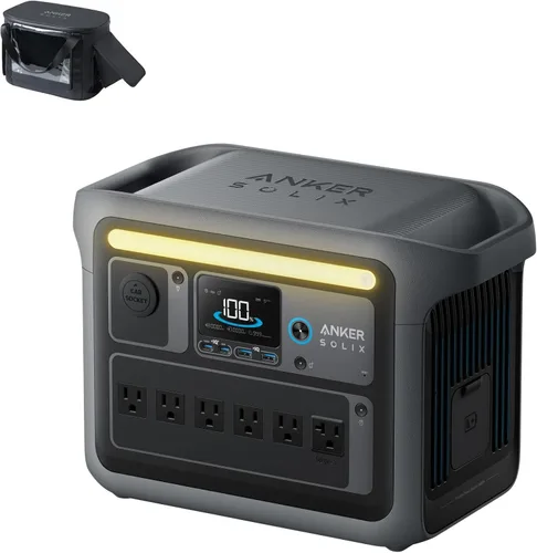 Vista 12 de Anker SOLIX C1000 Estación de energía portátil con panel solar bifacial de 100 W, generador solar de 1,800 W, batería LFP de 1056 Wh (LiFePO4), 6